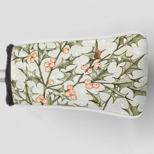 クリスマスのホーリー プリティ アンティーク グリーティング ゴルフヘッドカバー (正面)