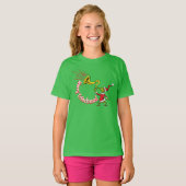 クリスマスのホーンを吹くグリンチ Tシャツ (正面フル)