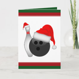 クリスマスのボウリングボールとピン シーズンカード