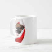 クリスマスのボクサーの子犬のマグ コーヒーマグカップ (正面左)