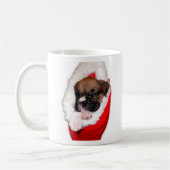 クリスマスのボクサーの子犬のマグ コーヒーマグカップ (左)