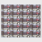 クリスマスのボクサーの子犬の包装紙 ラッピングペーパー (フラット)