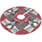 クリスマスのボクサーの子犬 ブラッシュドポリエステルツリースカート (アングル)