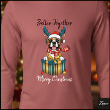 クリスマスのボクサードッグのトナカイのマフラーギフト