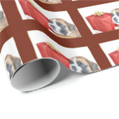 クリスマスのボクサー犬のギフトの包装紙 ラッピングペーパー (ロールコーナー)