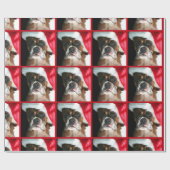 クリスマスのボクサー犬の包装紙 ラッピングペーパー (フラット)