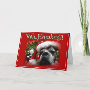 クリスマスのボクサー犬の挨拶状 シーズンカード