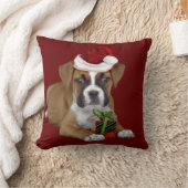 クリスマスのボクサー犬の装飾用クッション クッション (ブランケット)