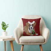 クリスマスのボクサー犬の装飾用クッション クッション (椅子)