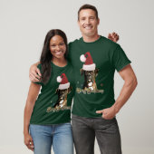 クリスマスのボクサー犬のTシャツ Tシャツ (ユニセックス)