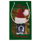 クリスマスのボクサー犬 スモールペーパーバッグ (裏面)