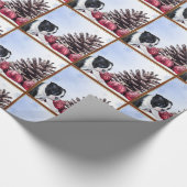 クリスマスのボストンテリアのギフトの包装紙 ラッピングペーパー (角)