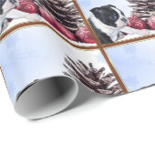 クリスマスのボストンテリアのギフトの包装紙 ラッピングペーパー (ロールコーナー)