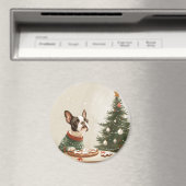 クリスマスのボストンテリア犬 マグネット (インサイチュ (食洗機))