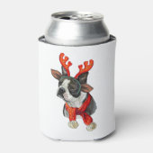 クリスマスのボストンテリア 缶クーラー (缶正面)