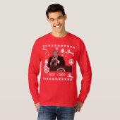 クリスマスのボトルの醜いワイシャツを遊んでいるドナルド・トランプ Tシャツ (正面フル)