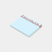 クリスマスのボールとキャロル鳥がライトブルーに ポストイット (アングル)