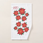 クリスマスのポインセチアのモノグラムの浴室タオルセット バスタオルセット (ハンドタオル)