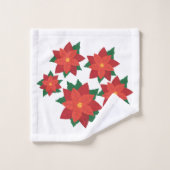 クリスマスのポインセチアのモノグラムの浴室タオルセット バスタオルセット (ウォッシュタオル)