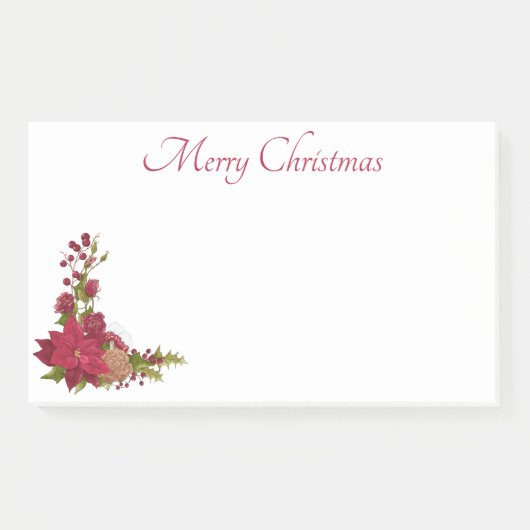 クリスマスのポインセチアの付箋 ポストイット (正面)