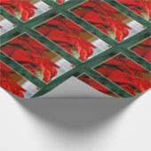 クリスマスのポインセチアの包装紙 ラッピングペーパー (角)