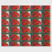 クリスマスのポインセチアの包装紙 ラッピングペーパー (フラット)