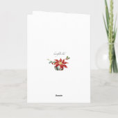 クリスマスのポインセチアは休日の写真カードを折りました シーズンカード (裏面)