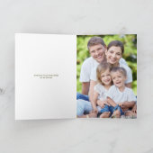 クリスマスのポインセチアは休日の写真カードを折りました シーズンカード (内部)