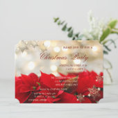 クリスマスのポインセチア、企業のクリスマスパーティー 招待状 (スタンド正面)