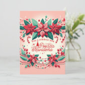 クリスマスのポサダパーティーの招待状（スペイン語） 招待状 (スタンド正面)