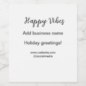 クリスマスのポジティブな雰囲気のホリデーグリーティング ビジネス用ｙ ワインラベル (シングルラベル)