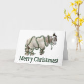 クリスマスのポニー カード (黄色い花)