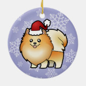 クリスマスのポメラニア犬 セラミックオーナメント (裏面)