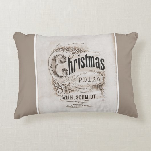 クリスマスのポルカの枕 アクセントクッション (正面)