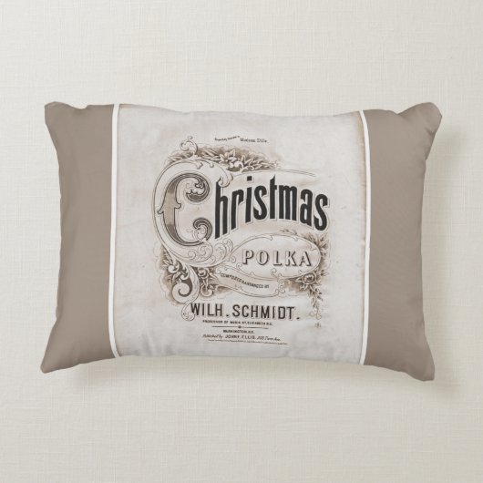 クリスマスのポルカの枕 アクセントクッション (裏面)