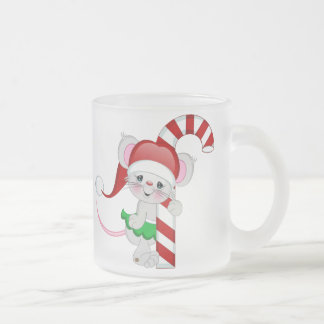 クリスマスのマウスのキャンディ・ケーン フロストグラスマグカップ