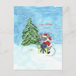 クリスマスのマウス シーズンポストカード
