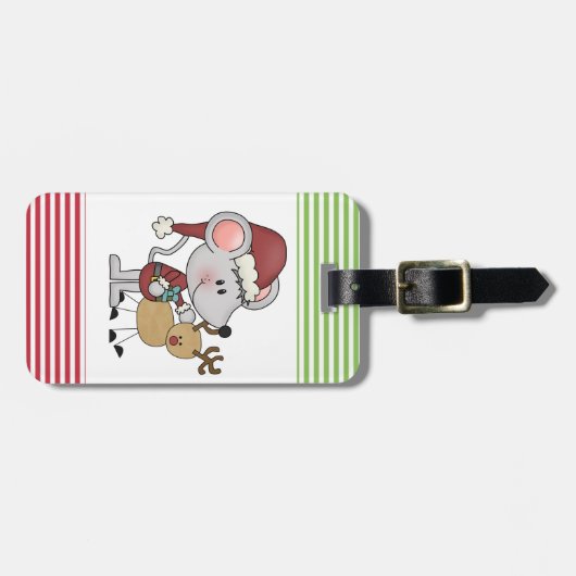 クリスマスのマウス ラゲッジタグ (正面横)