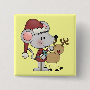 クリスマスのマウス 缶バッジ