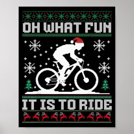 クリスマスのマウンテンバイクに乗る楽しさ ポスター (正面)