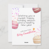 クリスマスのマカロンのクッキーからベーキングを振りかける シーズンカード (裏面)