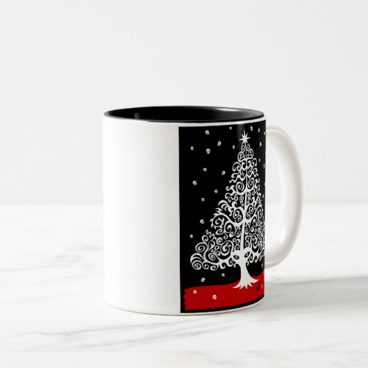 クリスマスのマグのためのスカル ツートーンマグカップ (正面右)