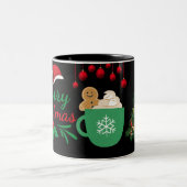 クリスマスのマグカップとジンジャーブレッド、ホットココア ツートーンマグカップ (中央)