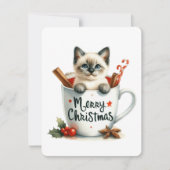 クリスマスのマグカップの猫 - クリスマス (正面)