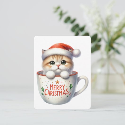 クリスマスのマグカップの猫 - クリスマス (スタンド正面)