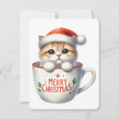クリスマスのマグカップの猫 - クリスマス (正面)