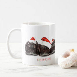 クリスマスのマグカップ'クリスマスの準備ができて'眠いカバ コーヒーマグカップ