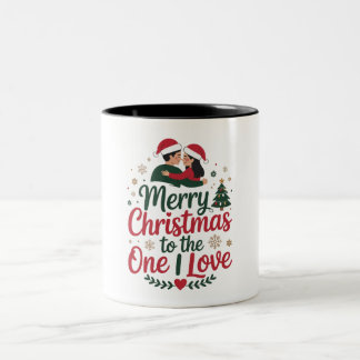 クリスマスのマグカップ　愛するひとへメリークリスマス ツートーンマグカップ
