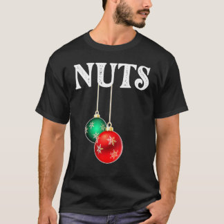クリスマスのマッチングカップル男性のための栗デザイン Tシャツ