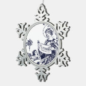 クリスマスのマドリガル スノーフレークピューターオーナメント (右)